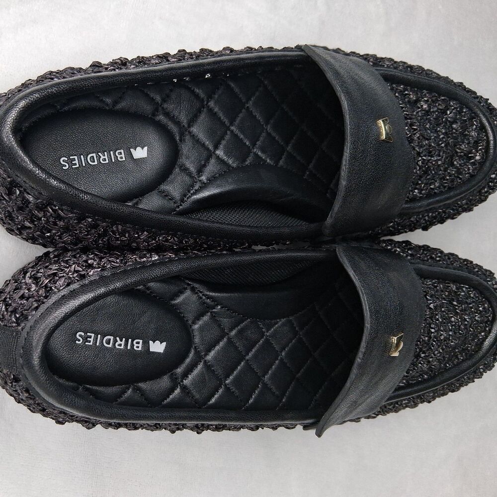 Birdies Women's The Starling 20 Loafers In Black Openweave Size 8 - Picture 15 of 16